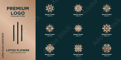 Set Luxury Best Collection Lotus Flower Logo Design