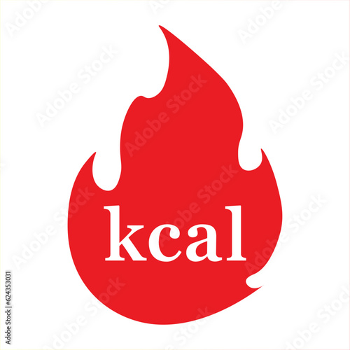 Energy fat burn kcal fire icon. Kilocalorie logo vector weight fitness flame graphic icon illustration. kilocalorie symbolic emblem for food products cover designation, fat burning.