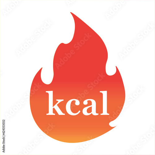 Energy fat burn kcal fire icon. Kilocalorie logo vector weight fitness flame graphic icon illustration. kilocalorie symbolic emblem for food products cover designation, fat burning.