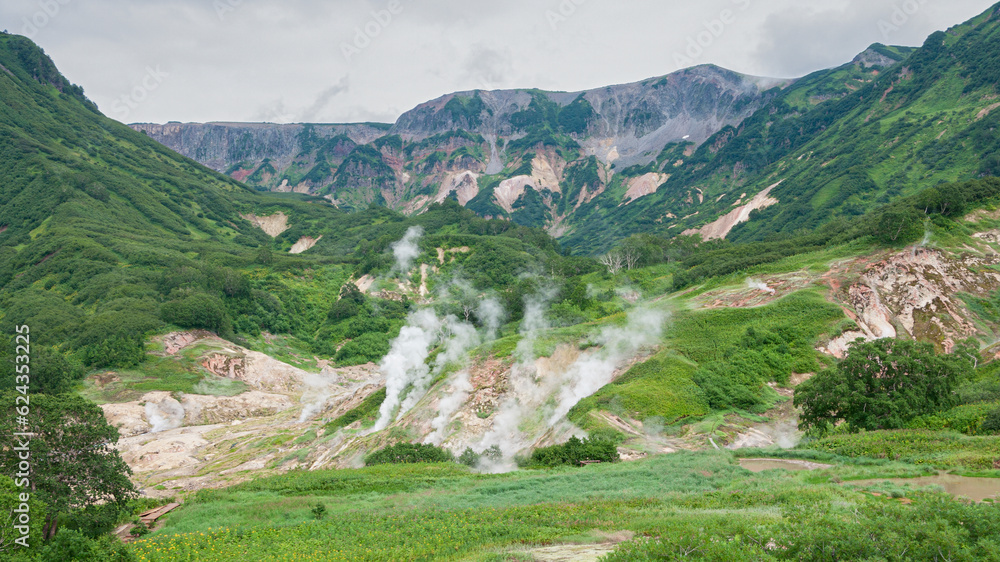 Russia. Kamchatka. The mountains and the Valley of Geysers.