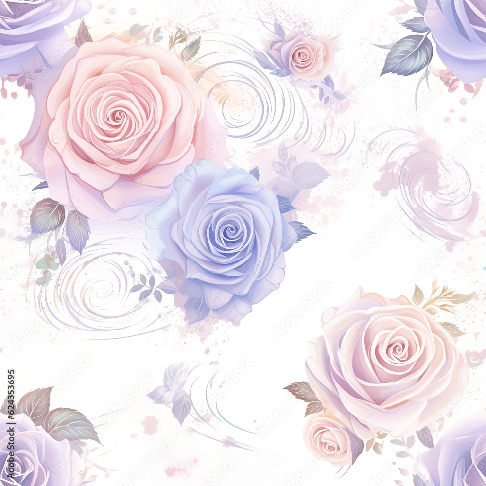 Gentle Rose flower Seamless pattern texture. Happy mother day, woman’s day, girls birthday, Valentine’s day design. Gift box wrapping paper, textile, bed linen or dress print. Floral AI illustration. Gentle Rose flower Seamless pattern texture. Happy mother day, woman’s day, girls birthday, Valentine’s day design. Gift box wrapping paper, textile, bed linen or dress print. Floral AI illustration.