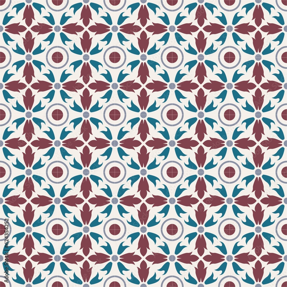 Mosaico mattonelle portoghesi Azulejos. Decorazione di piastrelle vintage. WallArt, ArtWork. Ceramica antica. Vecchio motivo floreale. JPG