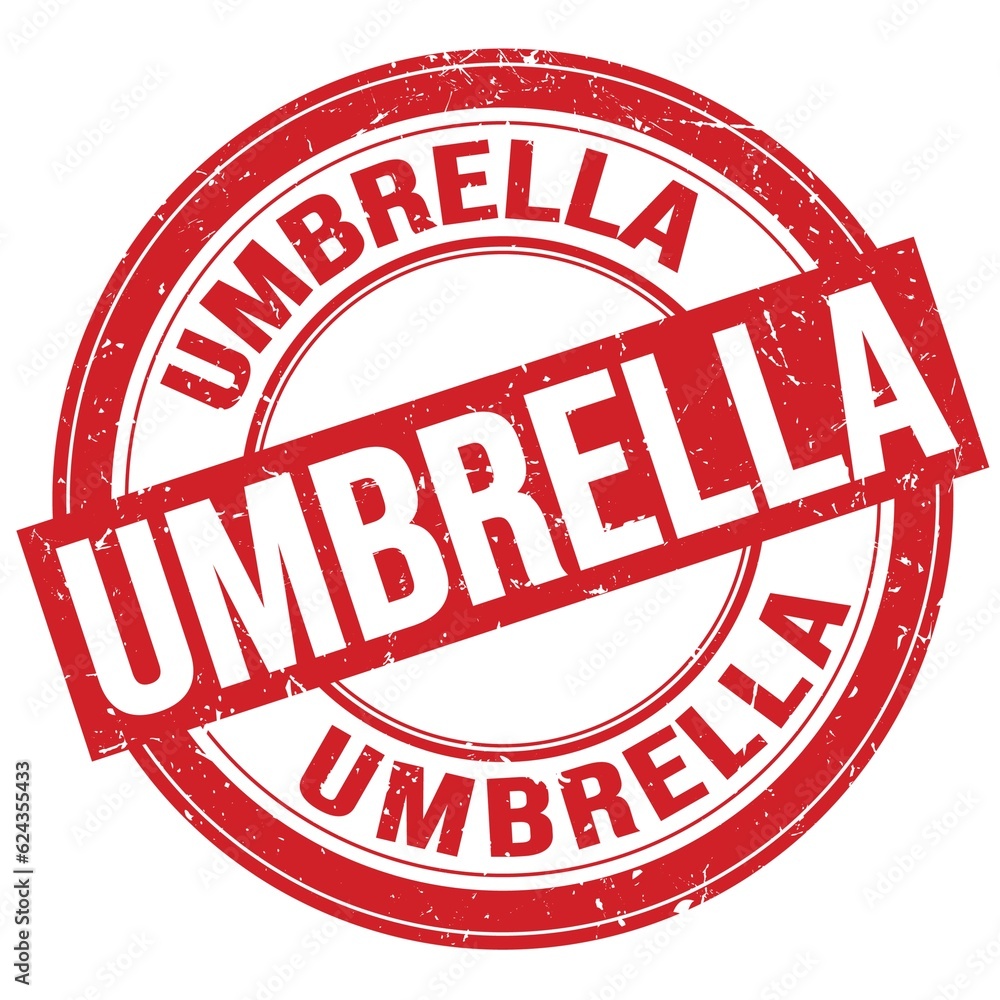 UMBRELLA text written on red round stamp sign UMBRELLA text written on red round stamp sign