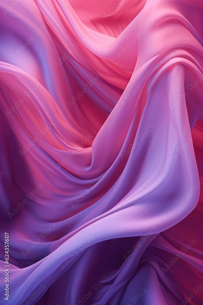 Fototapeta premium Magenta and violet cloth background flowing. Dynamic abstract ai generated image