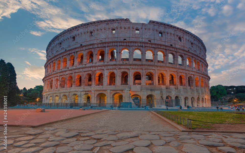 Colosseum in Rome. Colosseum is the most landmark in Rome - Rome , Italy