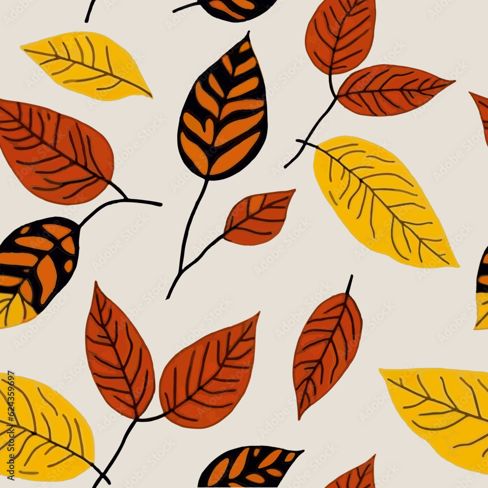 Obraz premium Botanical pattern illustration floral graphic. Seamless pattern.