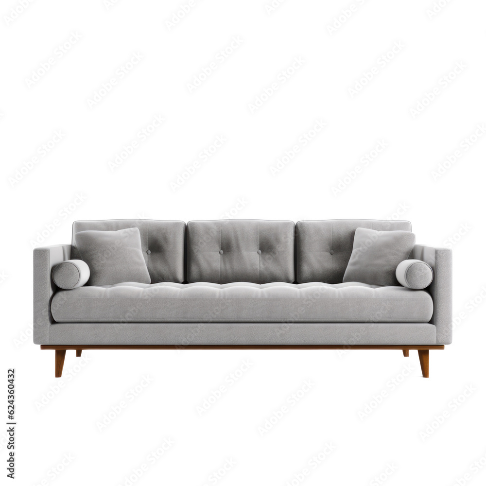 Loft Sofa isolated on transparent background. Generative AI Loft Sofa isolated on transparent background. Generative AI