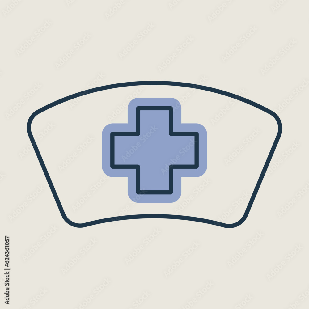 Obraz premium Nurse hat vector icon. Medical sign