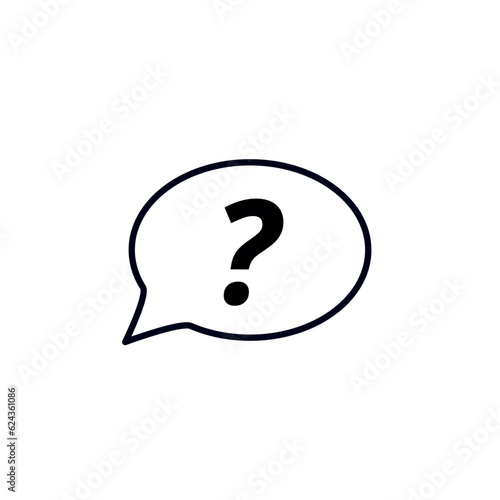 Chat leaked vector flat icon with question mark, graphic resource for websites and projects.