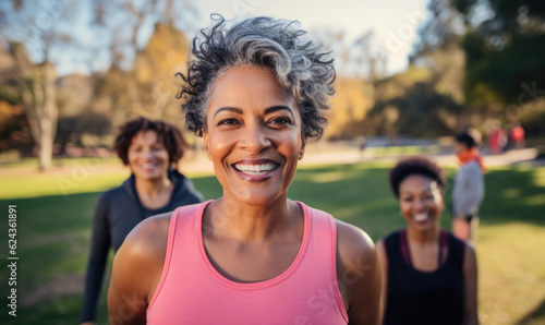 Multiracial senior people having fun hugging each other after sport workout at city park - Healthy lifestyle and joyful elderly lifestyle concept