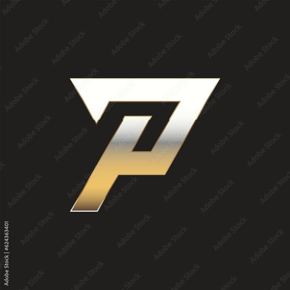 letter P logo vector with gold effect, alphabet logo template letter P logo vector with gold effect, alphabet logo template