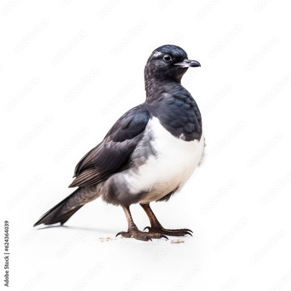 Cassins auklet bird isolated on white. Generative AI Cassins auklet bird isolated on white. Generative AI