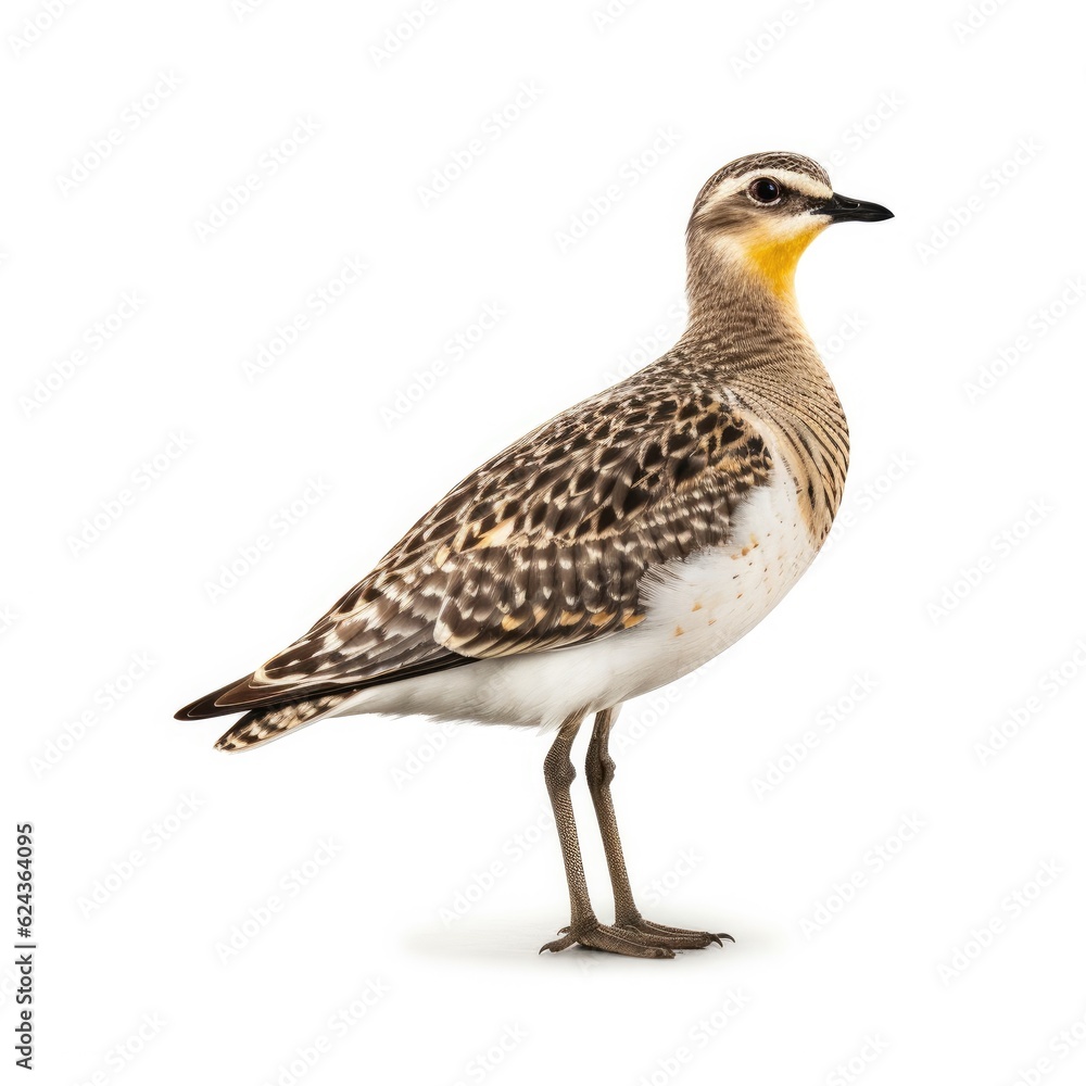 European golden-plover bird isolated on white. Generative AI European golden-plover bird isolated on white. Generative AI