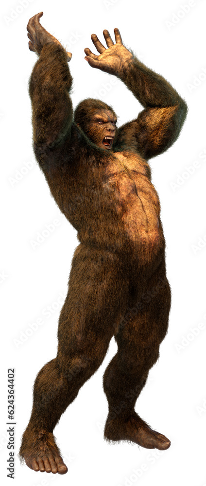 Fototapeta premium 3D Rendering Sasquatch on White