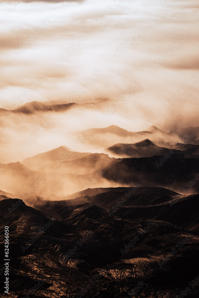 sunset in the mountains