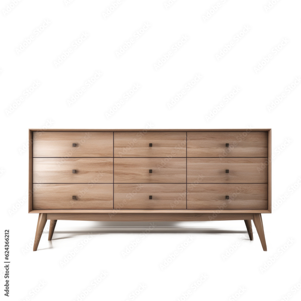 Loft Dresser isolated on transparent background. Generative AI Loft Dresser isolated on transparent background. Generative AI