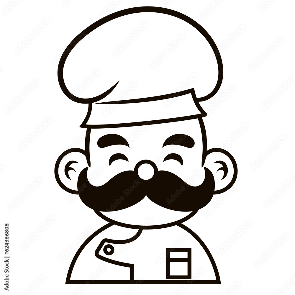Chef in a cooking hat Simple Line Art Symbol vector outline logo. Kitchen simple black icon. Portraits of employees in line art. Linear flat vector collection isolated on white background. Chef in a cooking hat Simple Line Art Symbol vector outline logo. Kitchen simple black icon. Portraits of employees in line art. Linear flat vector collection isolated on white background.