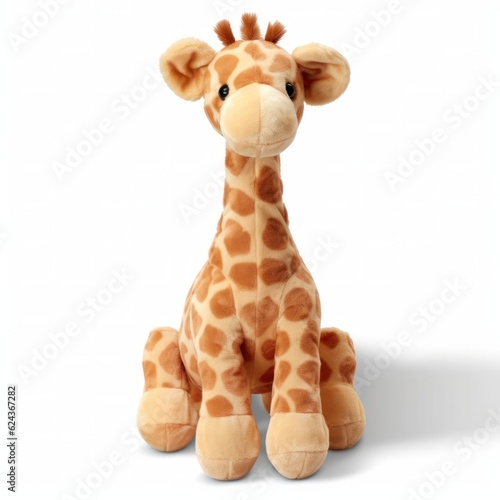 Childish giraffe toy isolated. Illustration AI Generative.