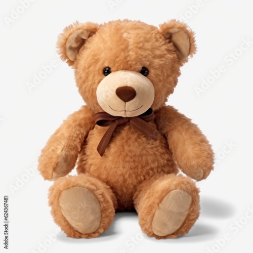 Childish bear toy isolated. Illustration AI Generative