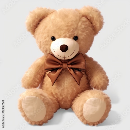 Childish bear toy isolated. Illustration AI Generative
