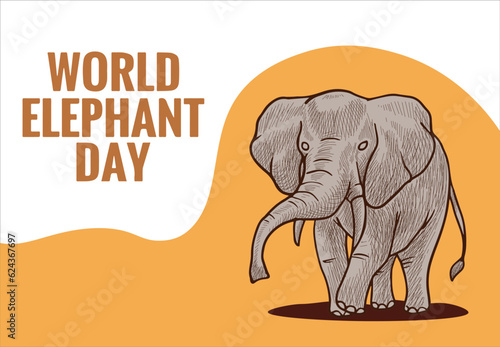 vector design for World Elephant Day is an international annual event on August 12, dedicated to the preservation and protection of the world's elephants