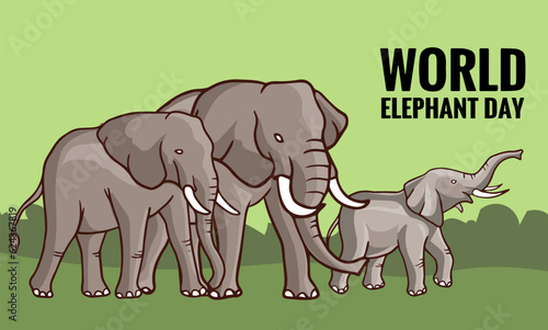 vector design for World Elephant Day is an international annual event on August 12, dedicated to the preservation and protection of the world's elephants
