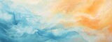 Abstract colorful blue orange complementary color art painting illustration texture - watercolor swirl waves liquid splashes (Generative Ai)