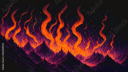 Abstract illustration of fire ai
