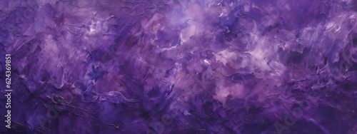 Closeup of abstract rough colorful purple colors art painting texture background wallpaper, with oil or acrylic brushstroke waves, pallet knife paint on canvas (Generative Ai)
