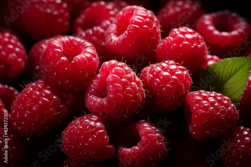 Close-up photo of fresh raspberries