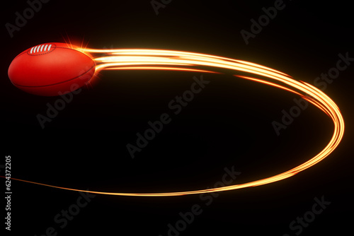 Aussie Rules Sports Ball Light Trail photo