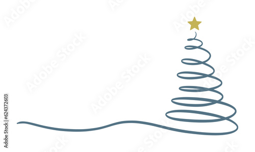 Weihnachtsbaum aus einer geschwungenen Linie