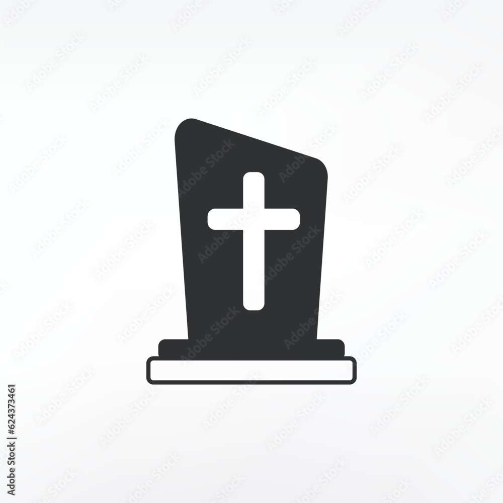 Rip grave icon. Tombstone burial symbol Rip grave icon. Tombstone burial symbol