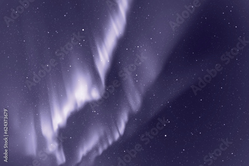 Northern lights, aurora borealis. Monochrome cold blue space backdrop