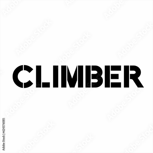 Design word " Climber ". Can be used for design elements of posters, banners on climbing sports activities.