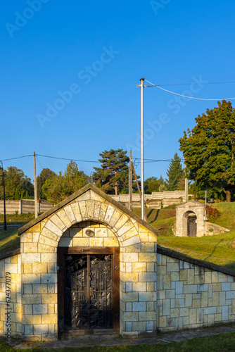 Traditional wine cellars in Tolcsva, Great Plain, North Hungary photo