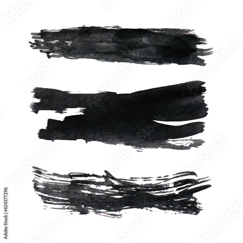 Grunge black brush strokes  Collection of brush strokes vector  Black brushes grunge texture splash vector illustration