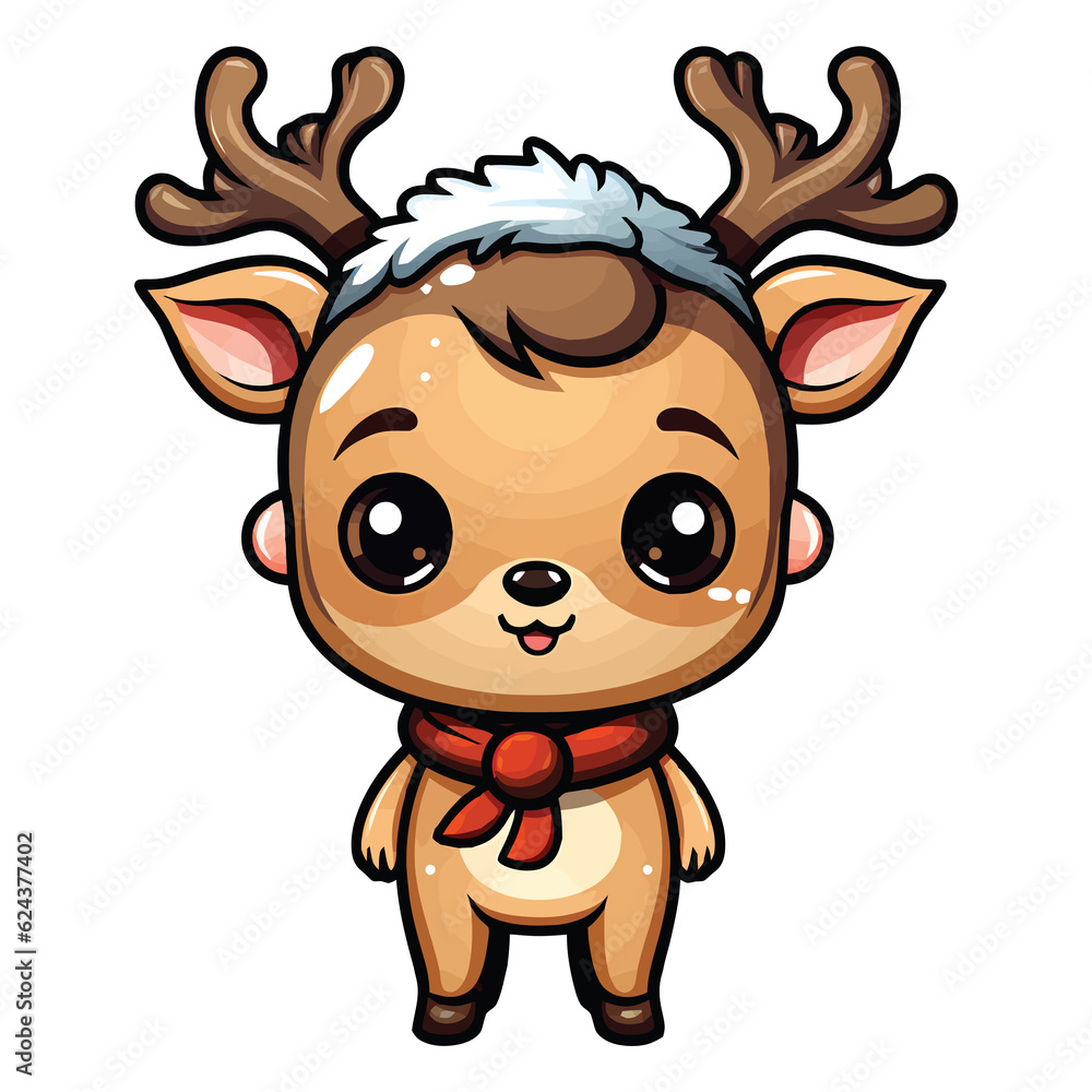 Cute Reindeer Clipart 2D Illustration Cute Reindeer Clipart 2D Illustration
