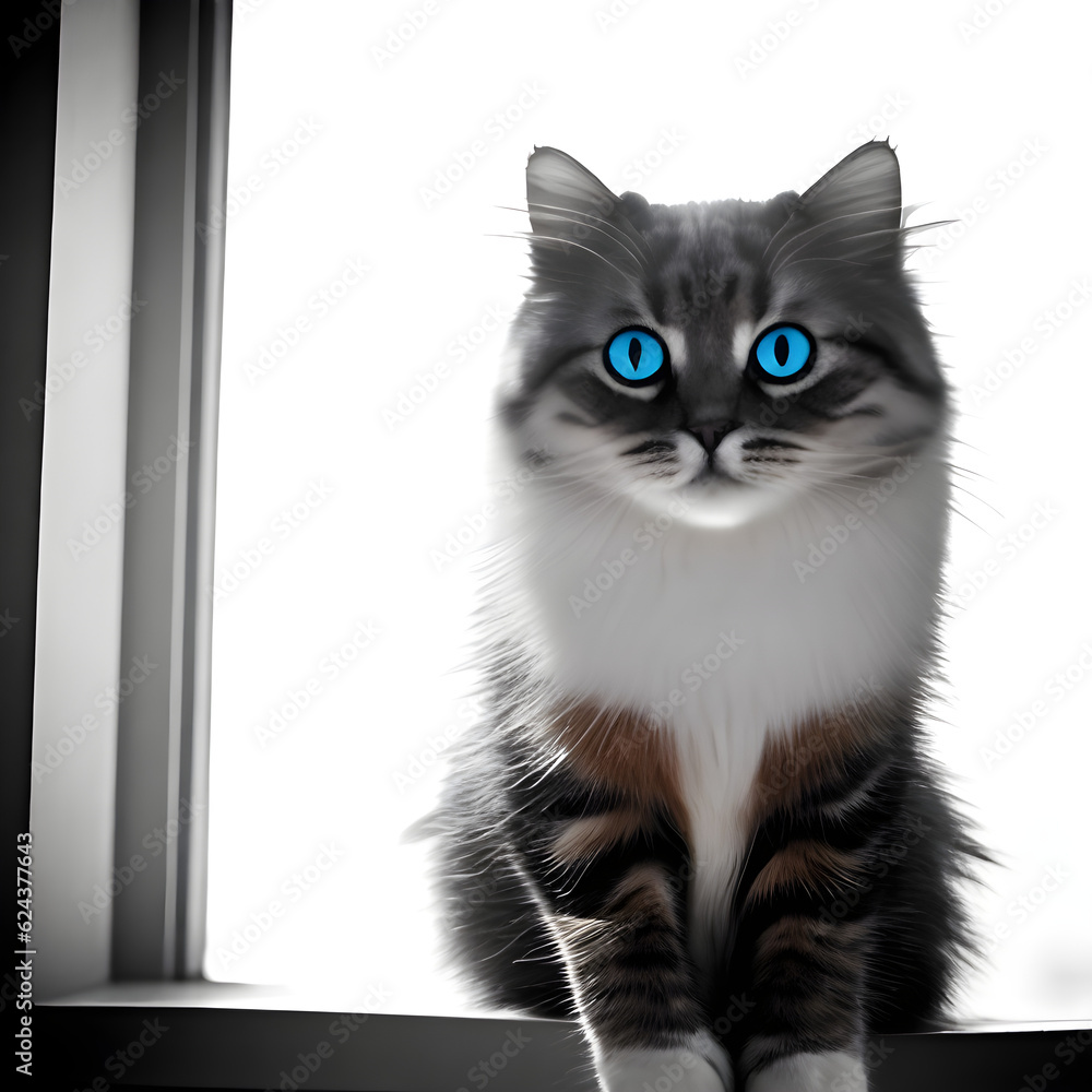 cat with blue eyes Generative AI