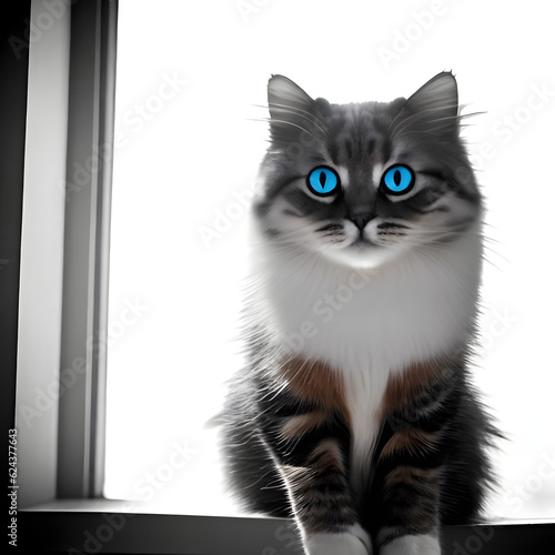 cat with blue eyes Generative AI