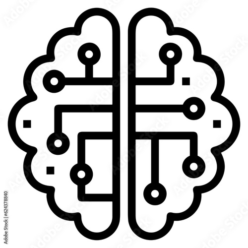 Brain idea symbol icon vector image. Illustration of the creative intelligence think design image