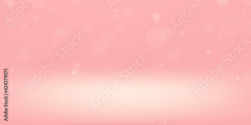 Soft pink studio background with shining star. Graphic art design. For backdrop, wallpaper, background. Vector illustration.