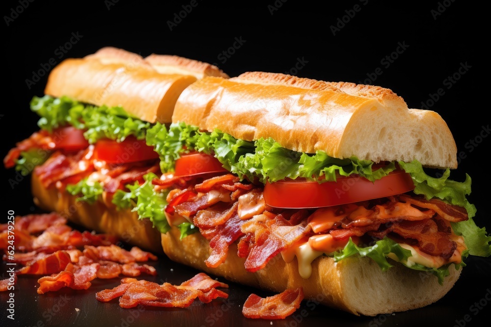 sandwich with ham and vegetables and salad sandwich with ham and vegetables and salad