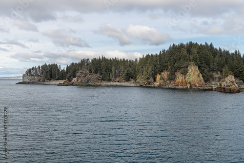 Trees and Cliffs on the west side of Watch Point, Seldovia, Alaska photo