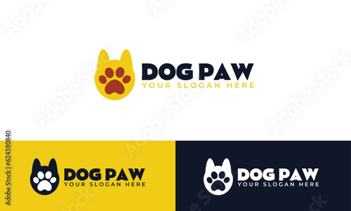 Dog Paw Logo, Dog and Paw Logo, Paw Logo, Pet Logo, Animal Logo
