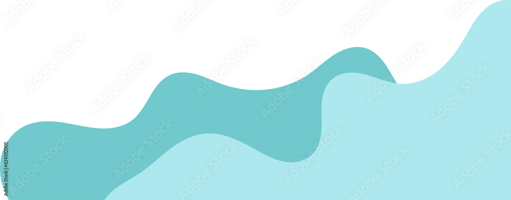 teal wavy corner. fluid corner illustration suitable for background, layout, banner.