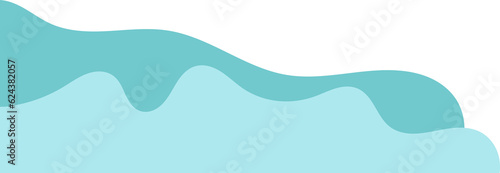 teal wavy corner. fluid corner illustration suitable for background, layout, banner.