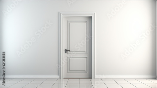 The Beauty of Minimalism: the White Door in an Empty White Room, Generative AI