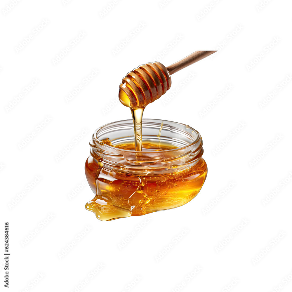 Honey isolated on transparent background. Food theme. Honey isolated on transparent background. Food theme.