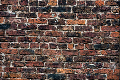 Textured brickwork on an old wall